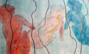 Akt Acryl und Pastellkreide auf Museumskarton 89 cm x 55 cm